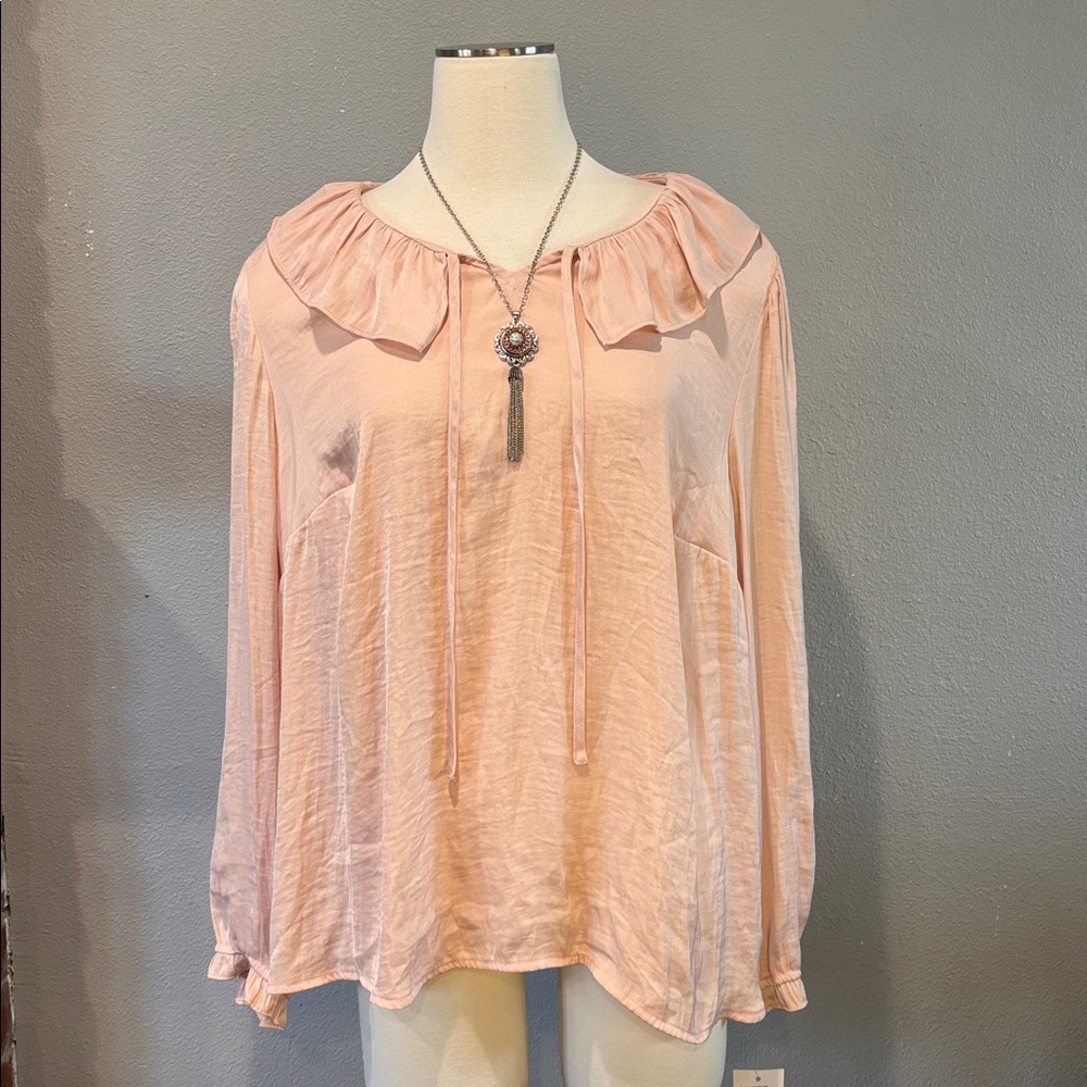 Last chance! Croft & Barrow Light Pink Ruffle Blouse